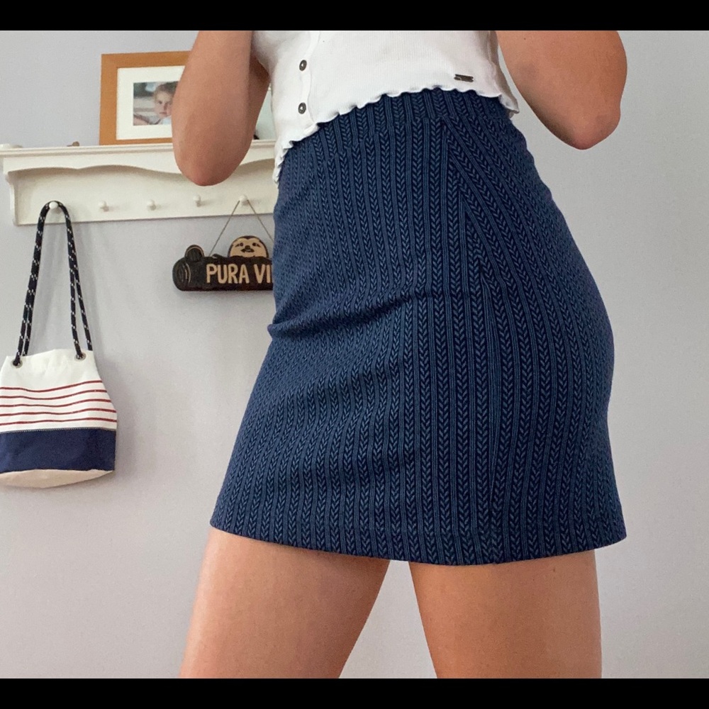 Blue and Black stretchy skirt